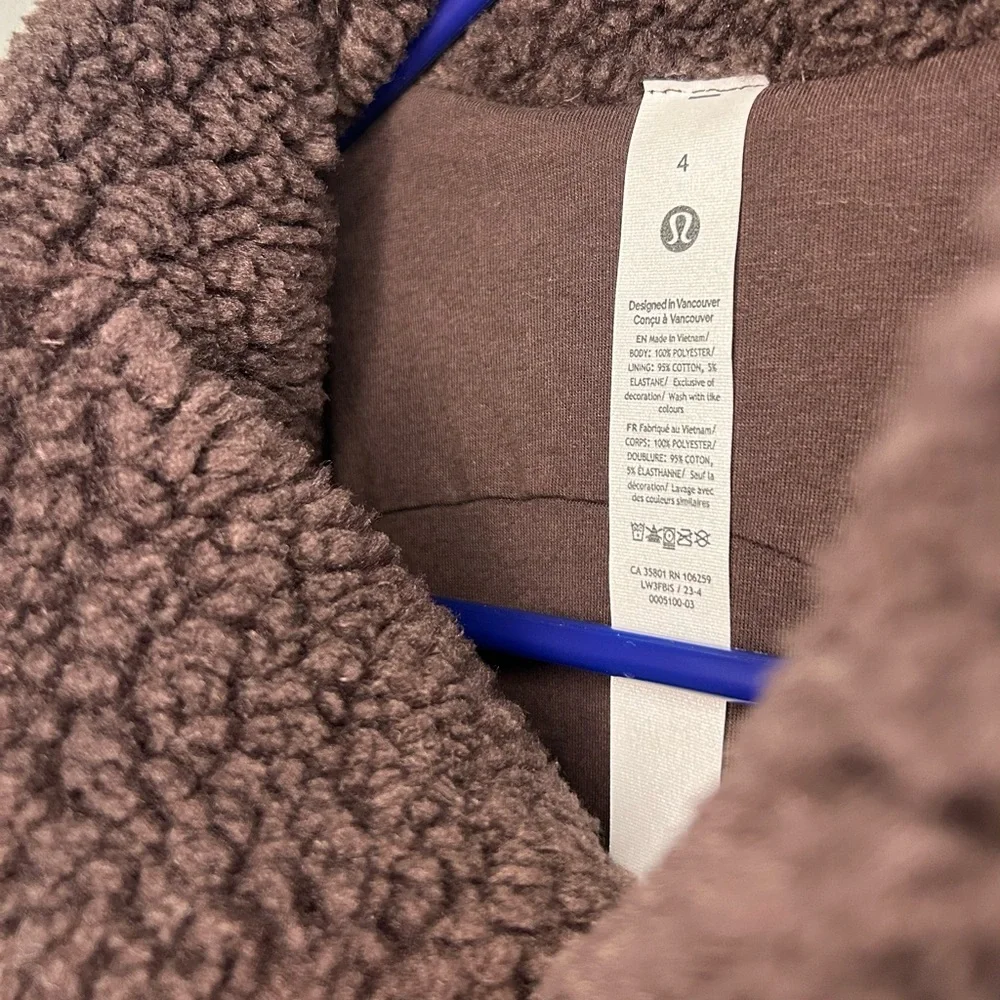 Lululemon brown Sherpa jacket cinchable size 4 NWOT - Picture 5 of 12